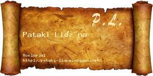 Pataki Liána névjegykártya